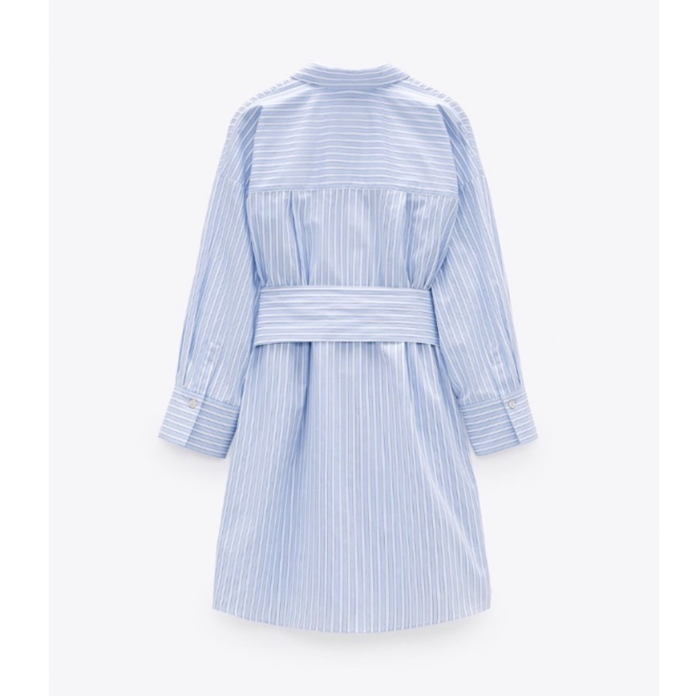 Zara Blue Striped Mini Dress - Picture 4 of 5